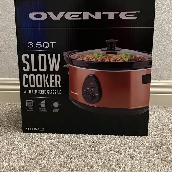 Ovente Other - Copper Slow Cooker 3.5QT with Tempered Glass Lid